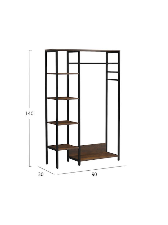 Aranja Mobilier de Intrare cu Dulap pentru Pantofi Black-Sonoma Melamine 64x40x169cm