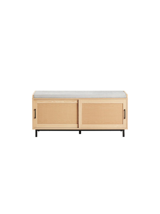 Mobilier de Intrare cu Bancă Natural & Grey 110x40x49cm