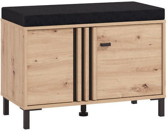 Επιπλο Εισοδου-χωλ Laval Kom Artisan Oak-μαυρο Χρωμα 80x40x52εκ
