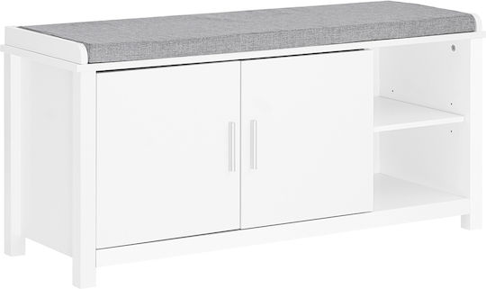 Mobilier de Intrare cu Cuier / Dulap & Bancă Alb 105x35x51cm