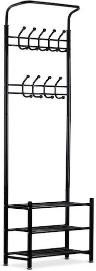 Антре с Закачалка & Шкаф за обувки Black 66x28x190бр