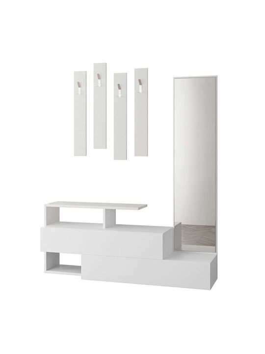 Ramda Έπιπλο Εισόδου με Παπουτσοθήκη White 137x35x154εκ.