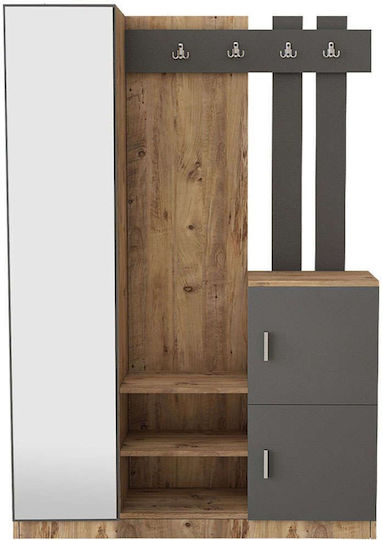 Mobilier de Intrare cu Dulap pentru Pantofi Oak-anthracite 113.6x35x180cm