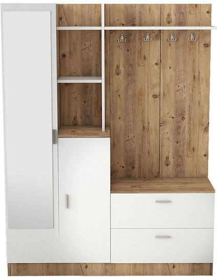 Έπιπλο Εισόδου με Παπουτσοθήκη Pine-white 140x36.8x181.8εκ.
