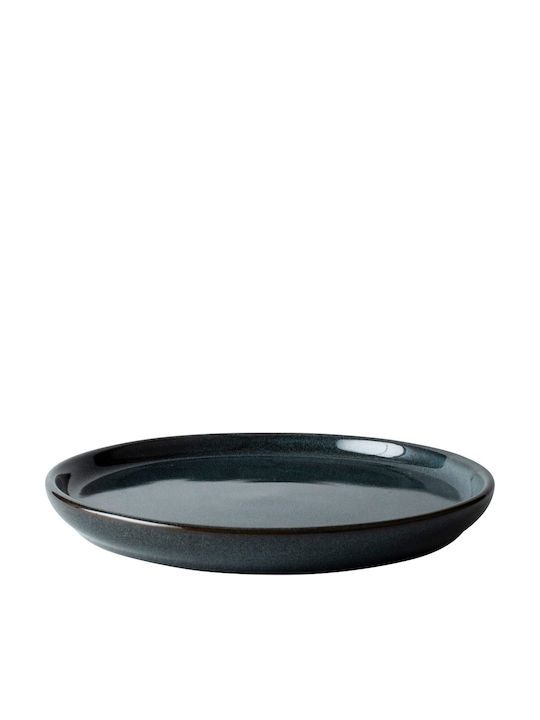 Dutch Rose Plate Desert Ceramic Blue with Diameter 18cm