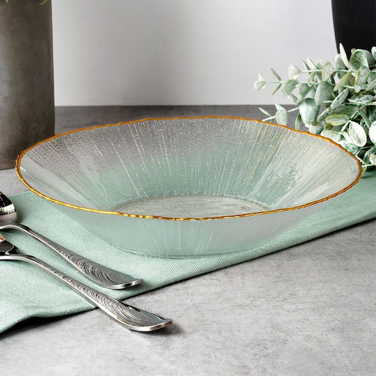 Home&Styling Collection Супа Чиния Стъклена Златиста с Диаметър 20см
