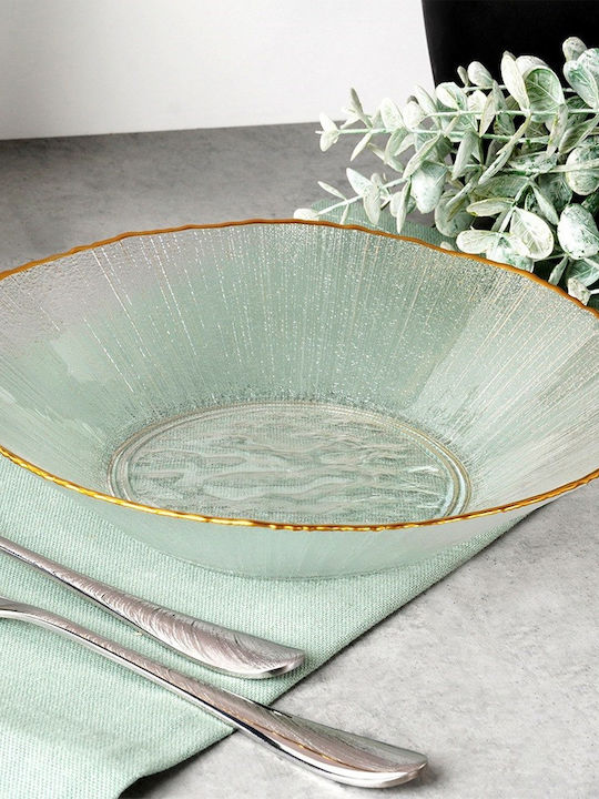 Home&Styling Collection Супа Чиния Стъклена Златиста с Диаметър 20см