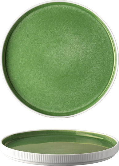 Ready Plate Shallow made of Porcelain Green with Diameter 26.6cm 6pcs
