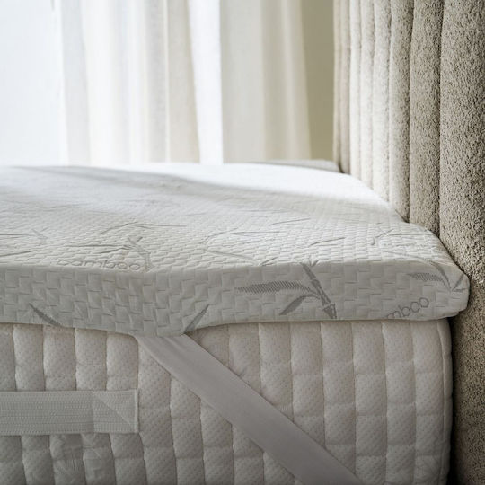 La Luna Ανώστρωμα Easy Rest Ημίδιπλο Memory Foam με Ίνες Μπαμπού , Αποσπώμενο Κάλυμμα & Λάστιχα Εφαρμογής 120x200x5εκ.