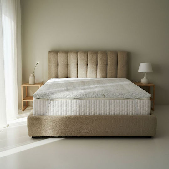 La Luna Mattress Topper Easy Rest Single Memory Foam with Bamboo Fibers , Removable Cover & Elastic Straps 90x200x5cm