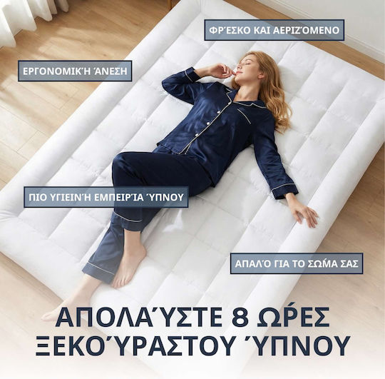 Alpha-Market Microfiber Mattress Topper Single Microfiber Strapped 90x200cm