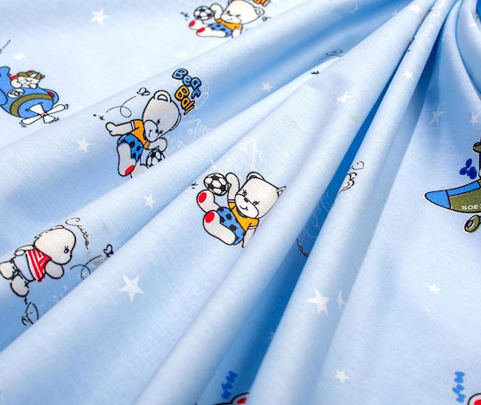 Dimcol Bear's Playtime 591 Baby-Soßtuch Baumwolle Hellblau 80x80cm
