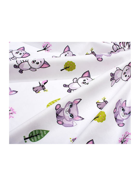 Dimcol Baby Foxes 594 Seltedaki Cotton White 80x80cm