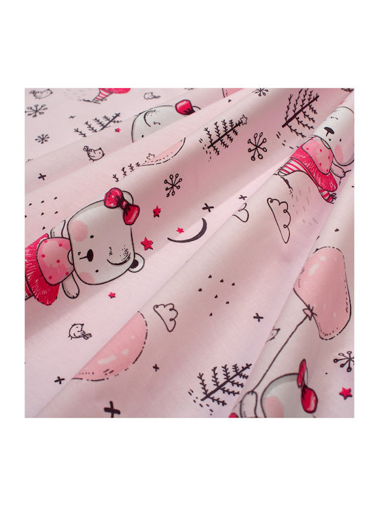 Dimcol Ballerina Bear 598 Baby Burp Cloth Cotton Pink 80x80cm