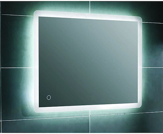 Gloria Nora Ορθογώνιος Καθρέπτης Μπάνιου Led Αφής 50x70cm