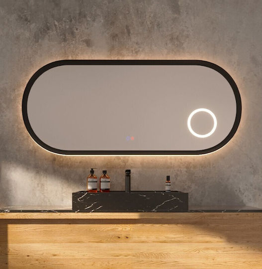 Imex RIMI040 120cm x 60cm Oval Bathroom Mirror Led Black