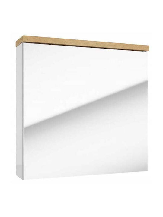 Deftrans Καθρέπτης Μπάνιου με Ντουλάπι 60x50cm Λευκός