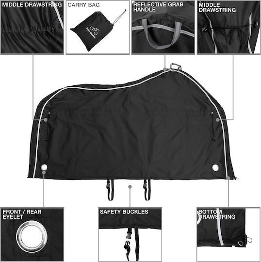 Husă Impermeabilă Pentru Bicicletă TeamObsidian 2 Biciclete XL Material Oxford 300D Durabil Protecție UV Negru