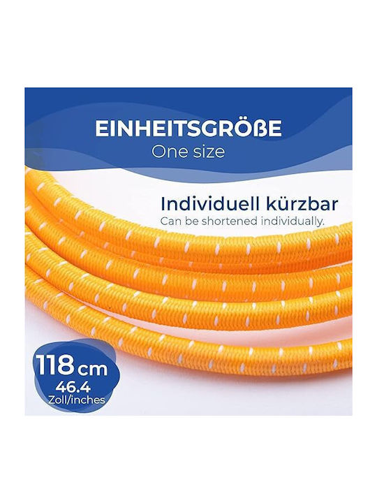Set 5 Şireturi Elastici Sportive Everest Fitness Fără Legare Reglabile Universale 118 Cm Nailon Adulţi Copii Portocalii