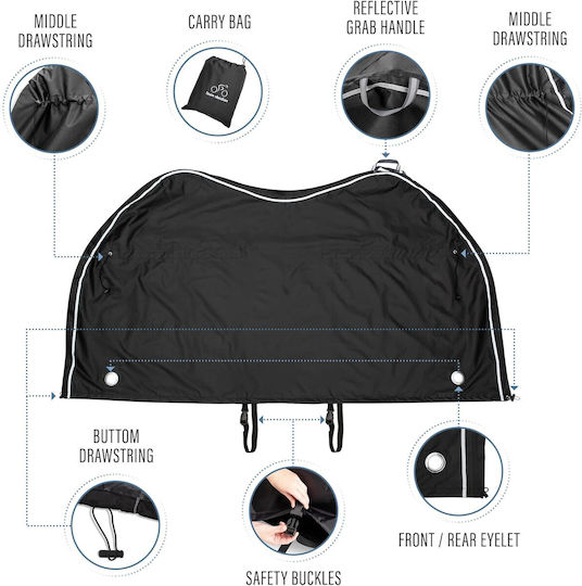 Husă Impermeabilă Pentru Bicicletă TeamObsidian 3 Biciclete XXL Material Oxford 600D Durabil Protecție UV Neagră