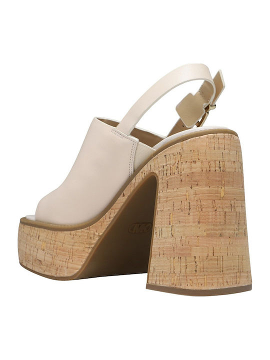 Leather Women's Sandals Ecru