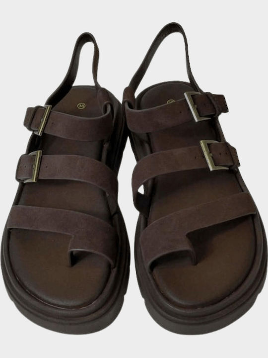 Women's Flat Sandals Flatforms Brown