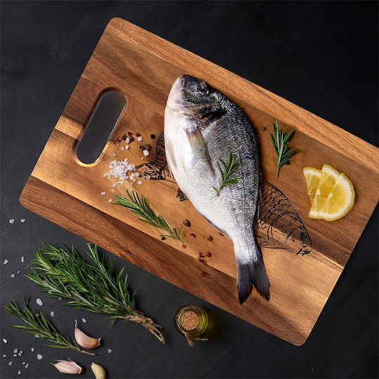 Orion Rectangular Wooden Chopping Board Brown 36x24cm