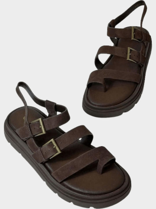 Women's Flat Sandals Flatforms Brown