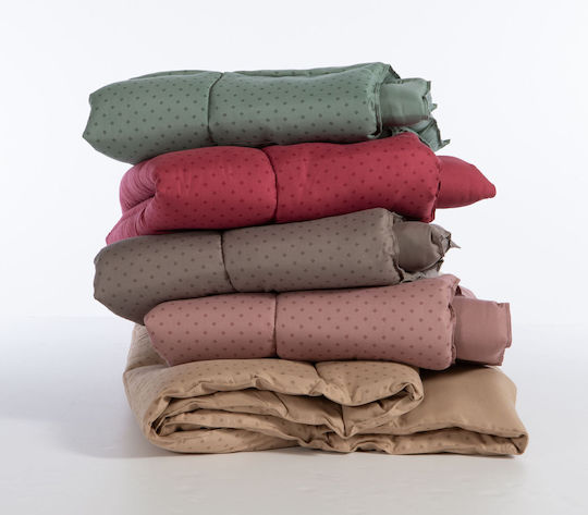 Nef-Nef Homeware Duvet Single with Microfiber Filling 160x220cm Colorfull Sangria 330 GSMGsm