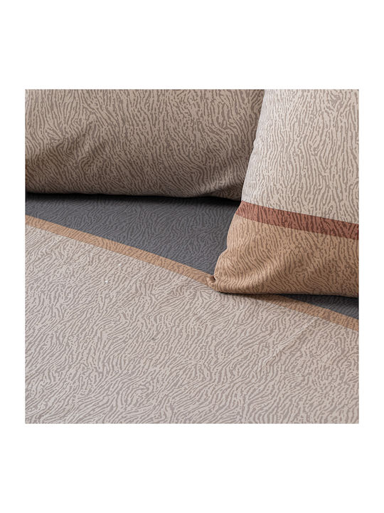 Beauty Home Single Quilt Set 160x230cm Art 12565 Brown 12565PMMO 2pcs