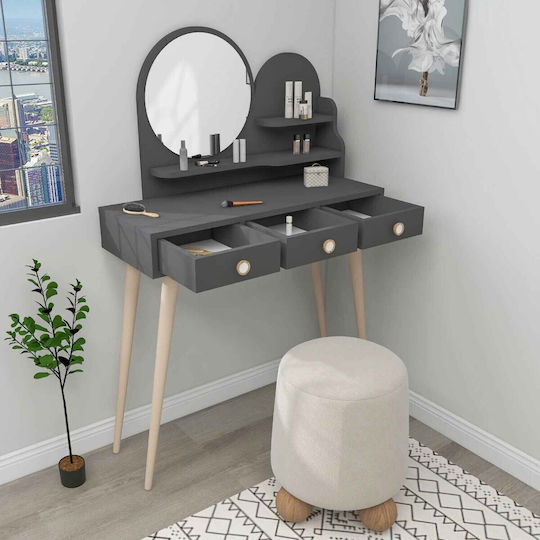 Туалетка За Спалня Антрацит 90x35x130.8см