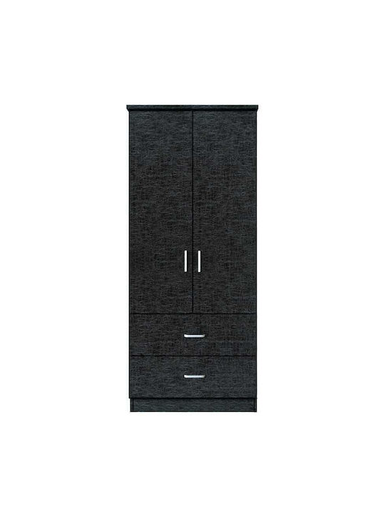 Ușă dublă Dulap de Haine Swallowtail Negru 80x50x180cm