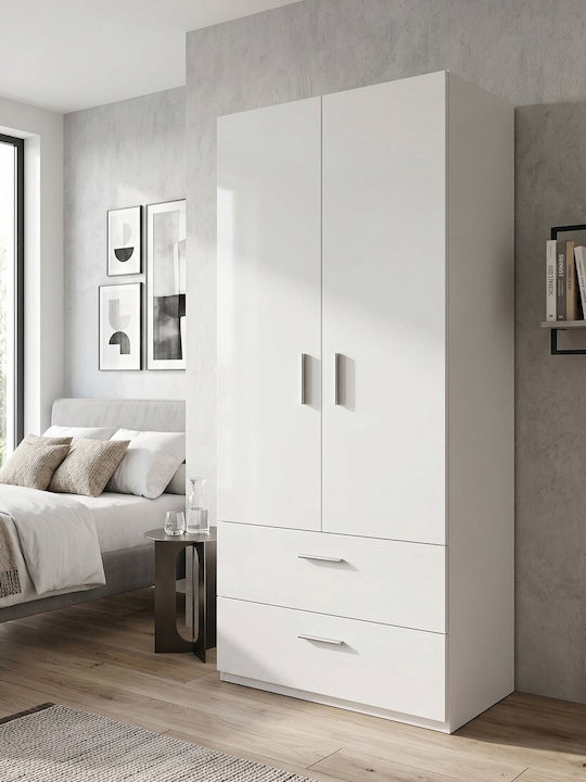 Wilson 2ds Δίφυλλη Ντουλάπα Leuko 60x45x180cm