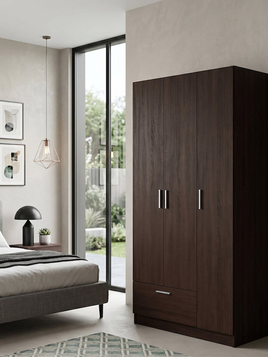 Triple Door Wardrobe Wilson 3DS Wenge 90x45x180cm