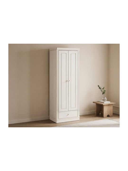 Ușă dublă Dulap de Haine Saltoro 137 White 65x45x180cm