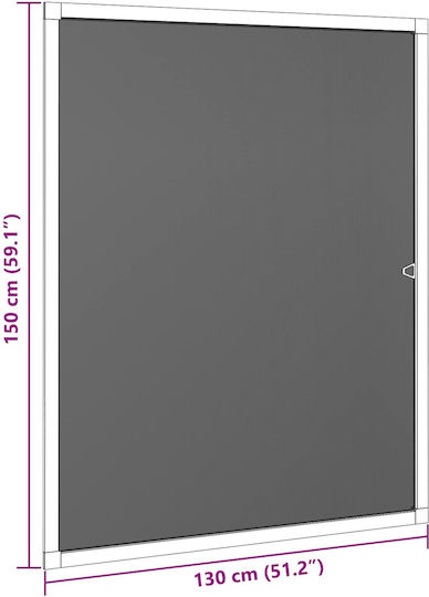 vidaXL Fixed White Window Mosquito Net Made of Fiberglass 150x130cm