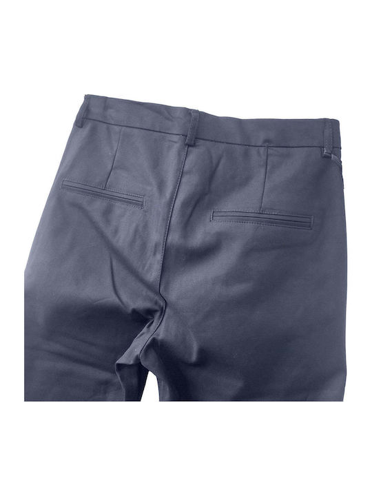 Damen Chino Hose Baumwoll-Set in Lose Passform Blau