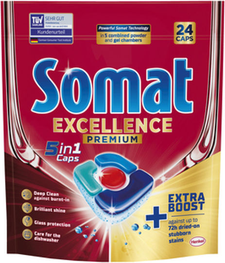Somat Excellence Premium 1x24 Капсули за съдомиялна