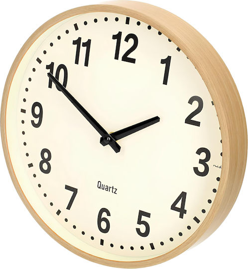 Nedis Silent Ceas de Perete Lemn Bej Ø30cm