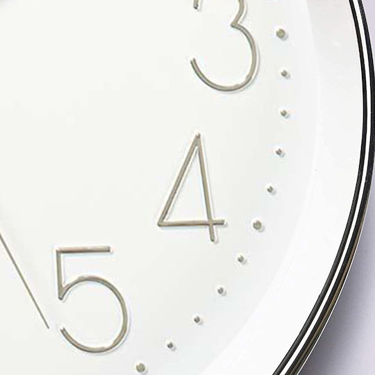 Nedis Wall Clock Plastic White/Silver Ø30cm