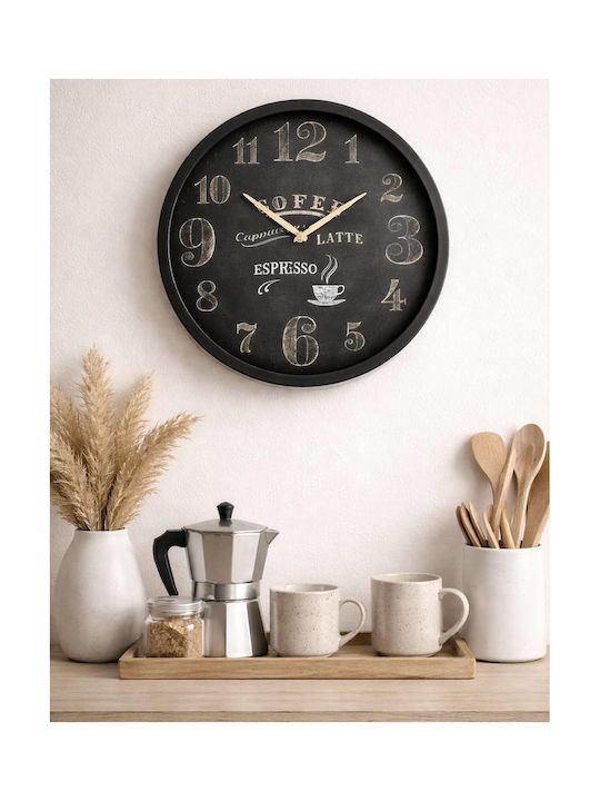 Lalos Antique Wall Clock Wooden 30cm Diameter