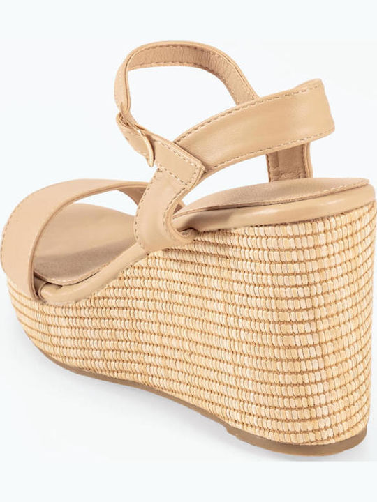 Damenbeige Basic Damenplattformen Einfaches Design