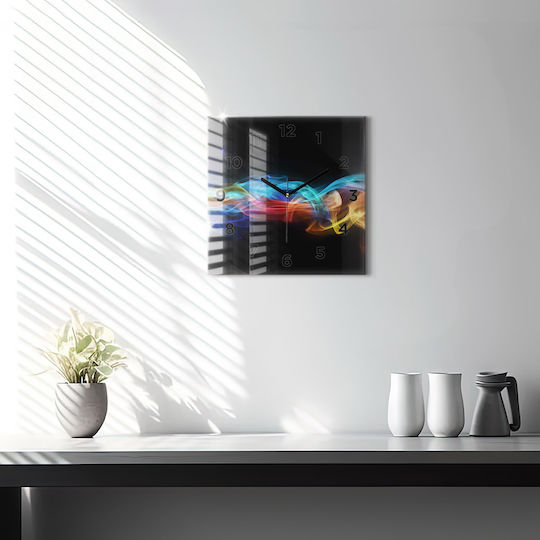 Tulup Тих режим Стенен часовник Стъкло Многоцветен 30x30см