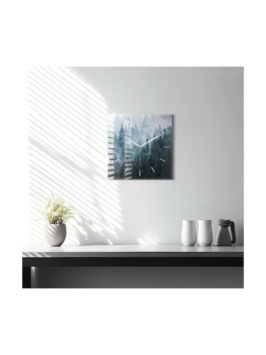 Tulup Тих режим Стенен часовник Стъкло Зелен 30x30см