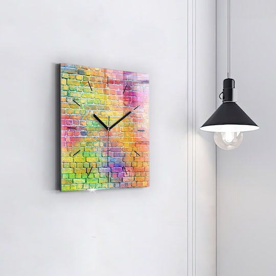 Tulup Silent Wall Clock Glass Multicolour 30x30cm