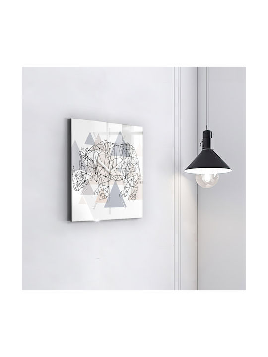 Tulup Silent Ceas de Perete Sticlă Bej 30x30cm