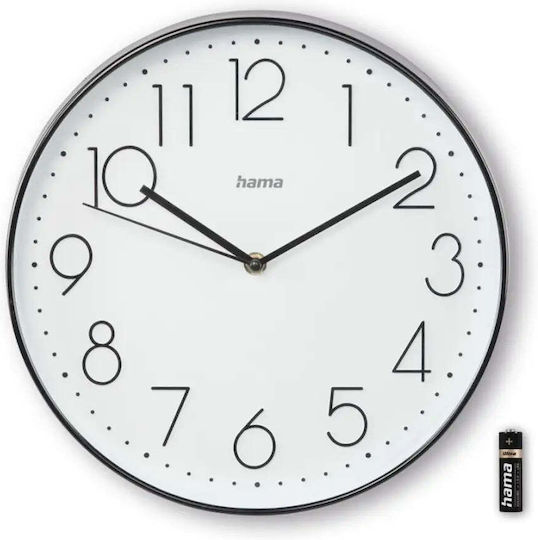 HAMA Ρολόι Τοίχου Λευκό Ø30cm