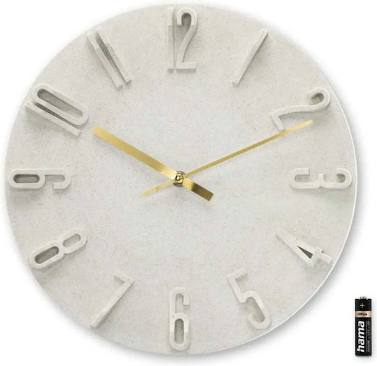 HAMA 3D Wanduhr Beige Ø30cm