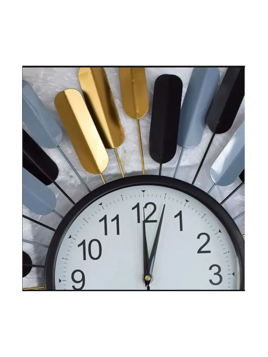 3D Silent Wall Clock Metallic Multicolour Ø60cm