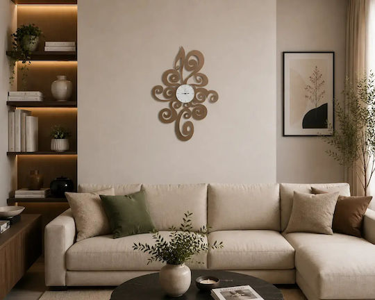 Arti E Mestieri 3D Ρολόι Τοίχου Μεταλλικό Μπρούτζινο 46x67cm
